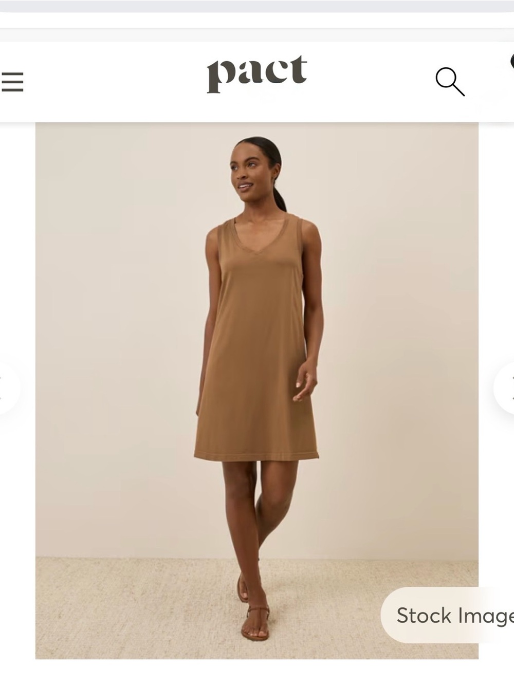 PACT- 100% Organic Cotton Women's Softspun 
A-Line Tank Dress -  LARGE